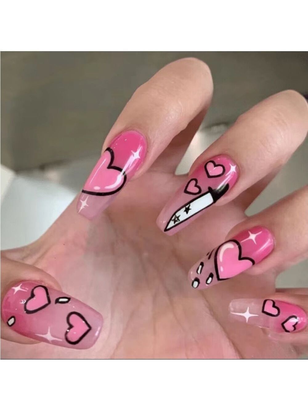 Love Hurts - Nail Junkie - full artificial nail set